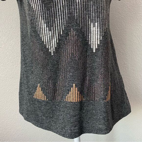 Apt 9 Gray Tee Metallic Design Short Sleeve Shirt PXS - Picture 5 of 11